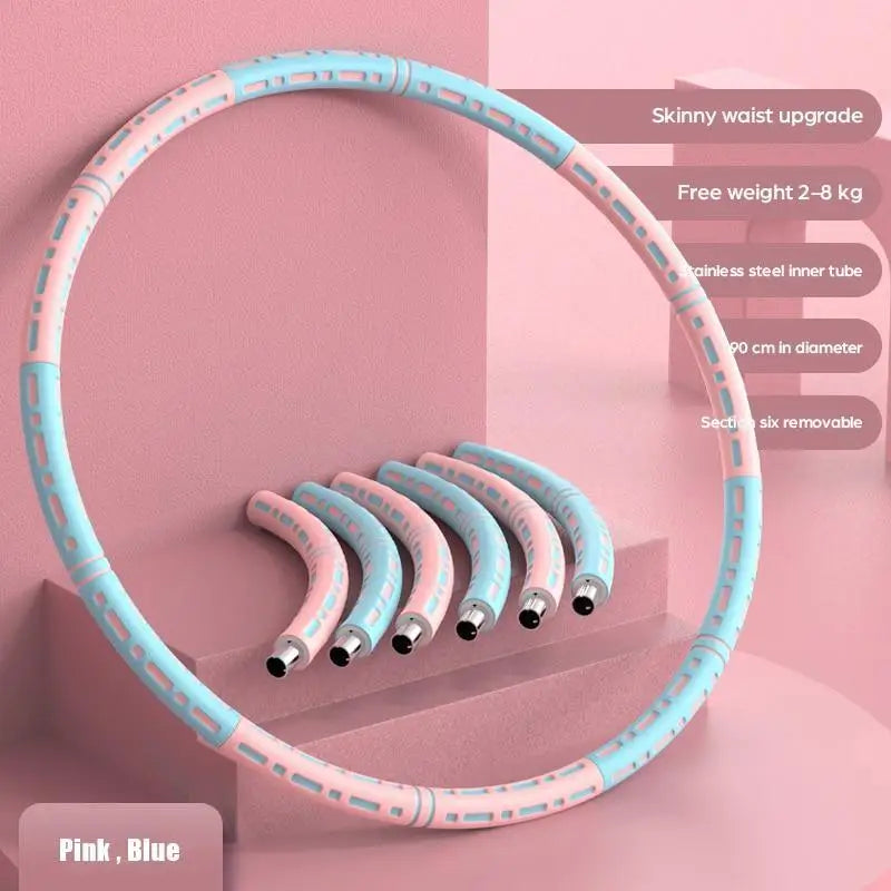 Professional Sports Fitness Hula Hoop Stainless Steel Elastic Thickened Foam Hula Hoop - Detachable Size Adjustable - ALLURELATION - Abdominal exerciser, exercise workout, Fitness, Fitness tools, Hula hoop, Sports Hoops, workout essentials - Stevvex.com