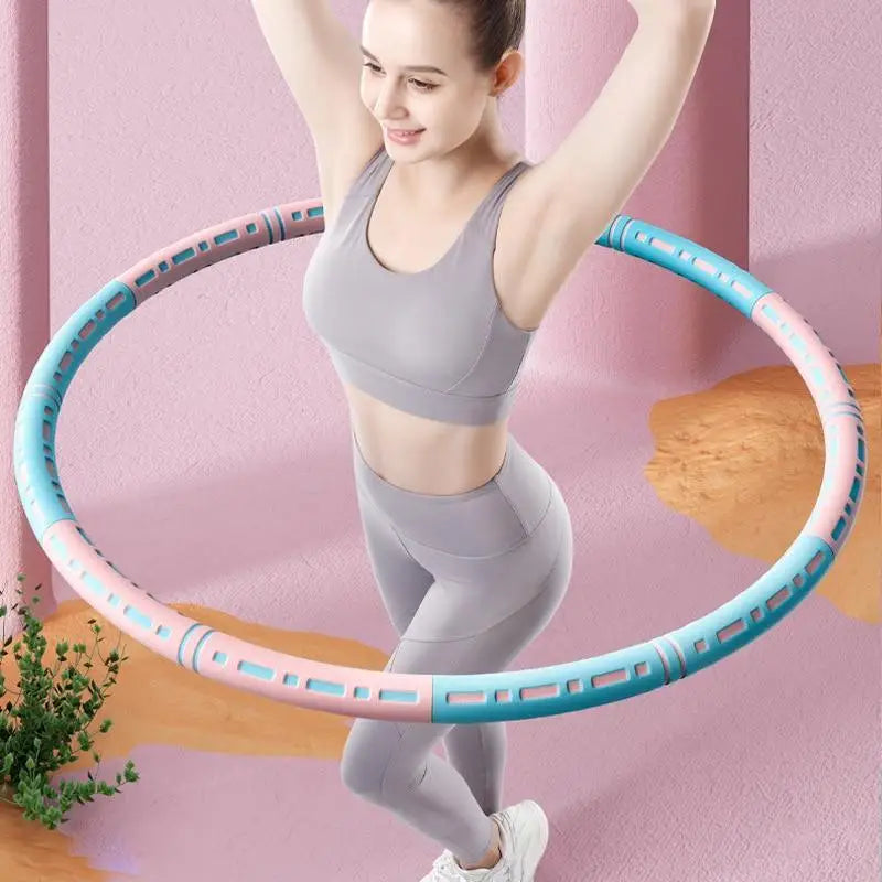 Professional Sports Fitness Hula Hoop Stainless Steel Elastic Thickened Foam Hula Hoop - Detachable Size Adjustable - ALLURELATION - Abdominal exerciser, exercise workout, Fitness, Fitness tools, Hula hoop, Sports Hoops, workout essentials - Stevvex.com