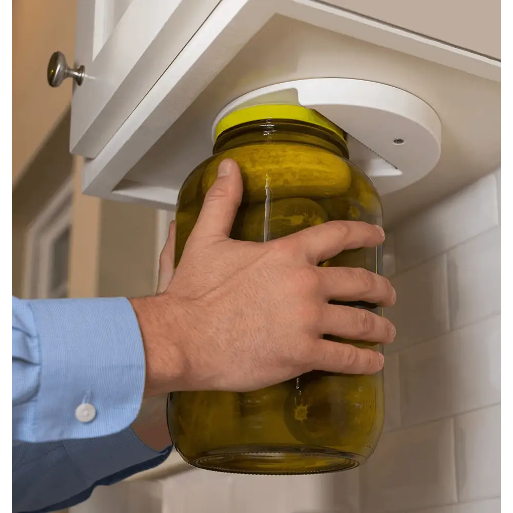 Quick Unique Design V-Shape Multi-function Lid Jar Opener Under Cabinet Professional Cans Fits Any Sizes Useful Kitchen Gadget - STEVVEX Gadgets - Easy Jar Opener, Easy Lid Opener, Jar Easy Opener, Jar Opener, Kitchen Gadget, Kitchen Gadgets, Lid Jar Opener, Lid Opener, Multi-function Jar Opener, Multi-function Lid Opener, Quick Jar Opener, Quick Lid Opener, V-Shape Lid Jar Opener, V-Shape Jar Opener, V-Shape Lid Opener, V-Shape Multi-function Opener, V-Shape Multi-function Lid Jar Opener - Stevvex.com