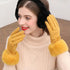 Red Winter Warm One Size Touch Screen Glove Female Fur Thick Driving Comfortable Gloves For Autumn - STEVVEX Fashion - 717, autumn gloves, black gloves, colorful gloves, comfortable gloves, cute gloves, driving gloves, elegant gloves, fashionable gloves, female gloves, glove, gloves, red gloves, touch screen gloves, warm gloves, winter gloves, women gloves - Stevvex.com