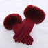 Red Winter Warm One Size Touch Screen Glove Female Fur Thick Driving Comfortable Gloves For Autumn - STEVVEX Fashion - 717, autumn gloves, black gloves, colorful gloves, comfortable gloves, cute gloves, driving gloves, elegant gloves, fashionable gloves, female gloves, glove, gloves, red gloves, touch screen gloves, warm gloves, winter gloves, women gloves - Stevvex.com