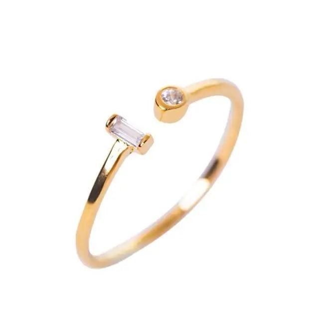 Resizable Modern Elegant Luxury Gold and Silver Women New Simple Elegant 925 sterling Silver Square Zircon Adjustable