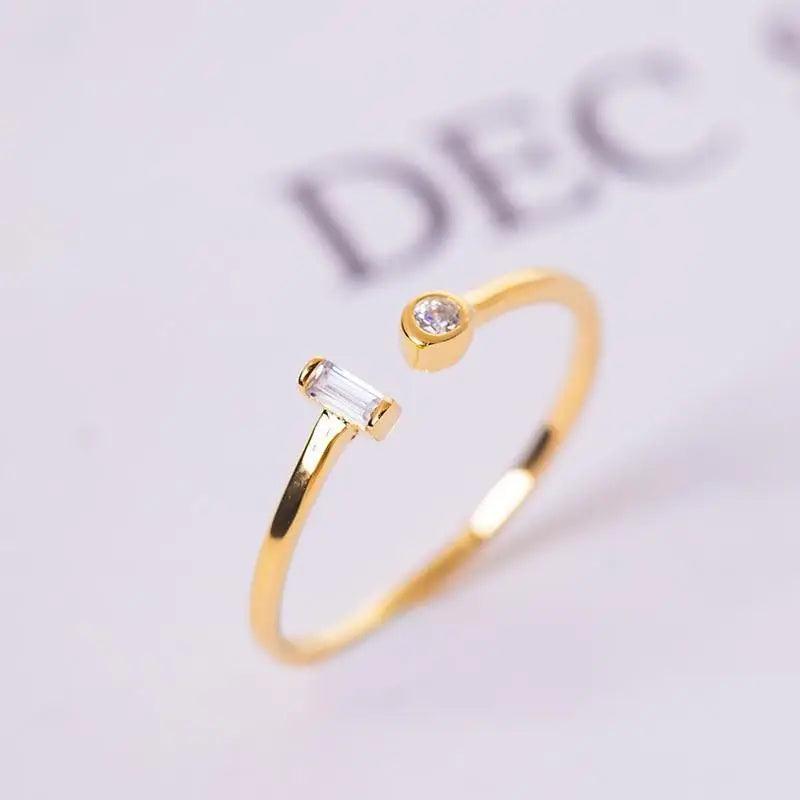 Resizable Modern Elegant Luxury Gold and Silver Women New Simple Elegant 925 sterling Silver Square Zircon Adjustable