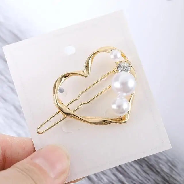 Retro Hair Barrettes Hair Pins Moon Triangle Circle Diamond Shaped Hair Clips for Girls Thick Hair Styling Accessories