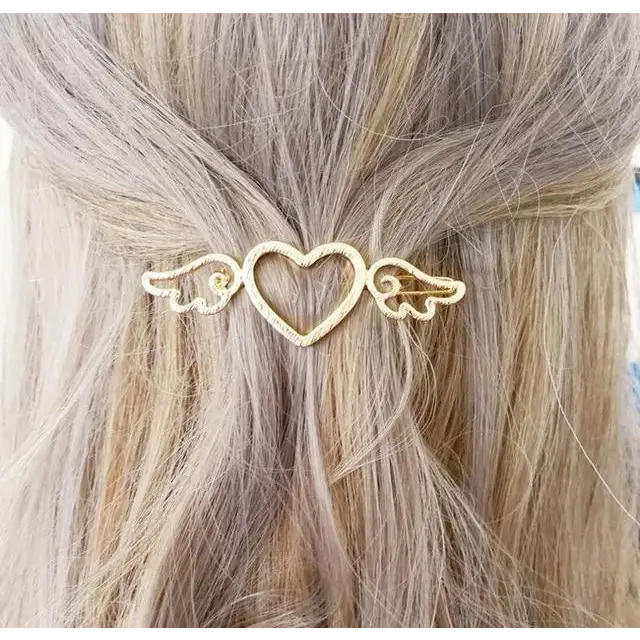 Retro Hair Barrettes Hair Pins Moon Triangle Circle Diamond Shaped Hair Clips for Girls Thick Hair Styling Accessories