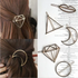 Retro Hair Barrettes Hair Pins Moon Triangle Circle Diamond Shaped Hair Clips for Girls Thick Hair Styling Accessories