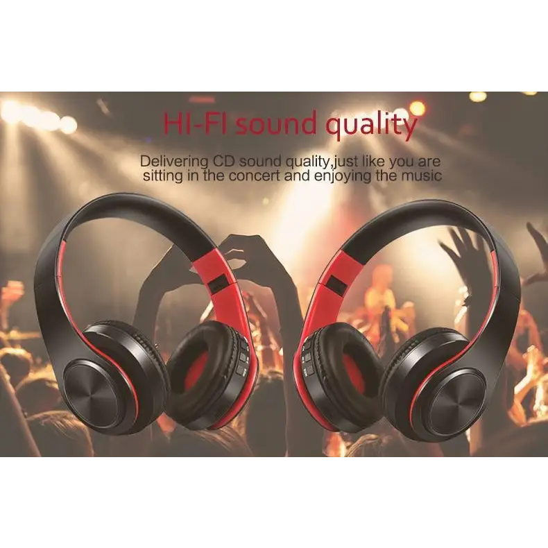 Retro Stereo Earphones Bluetooth Headphone Music Headset FM And Support SD Card With Mic And Volume Control Wireless