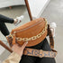 Retro Waist Bag PU Leather Fanny Pack Purse Leather with Gold Chain Strap Stylish New Design Waist Pack Women Belt Bag