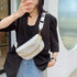 Retro Waist Bag PU Leather Fanny Pack Purse Leather with Gold Chain Strap Stylish New Design Waist Pack Women Belt Bag