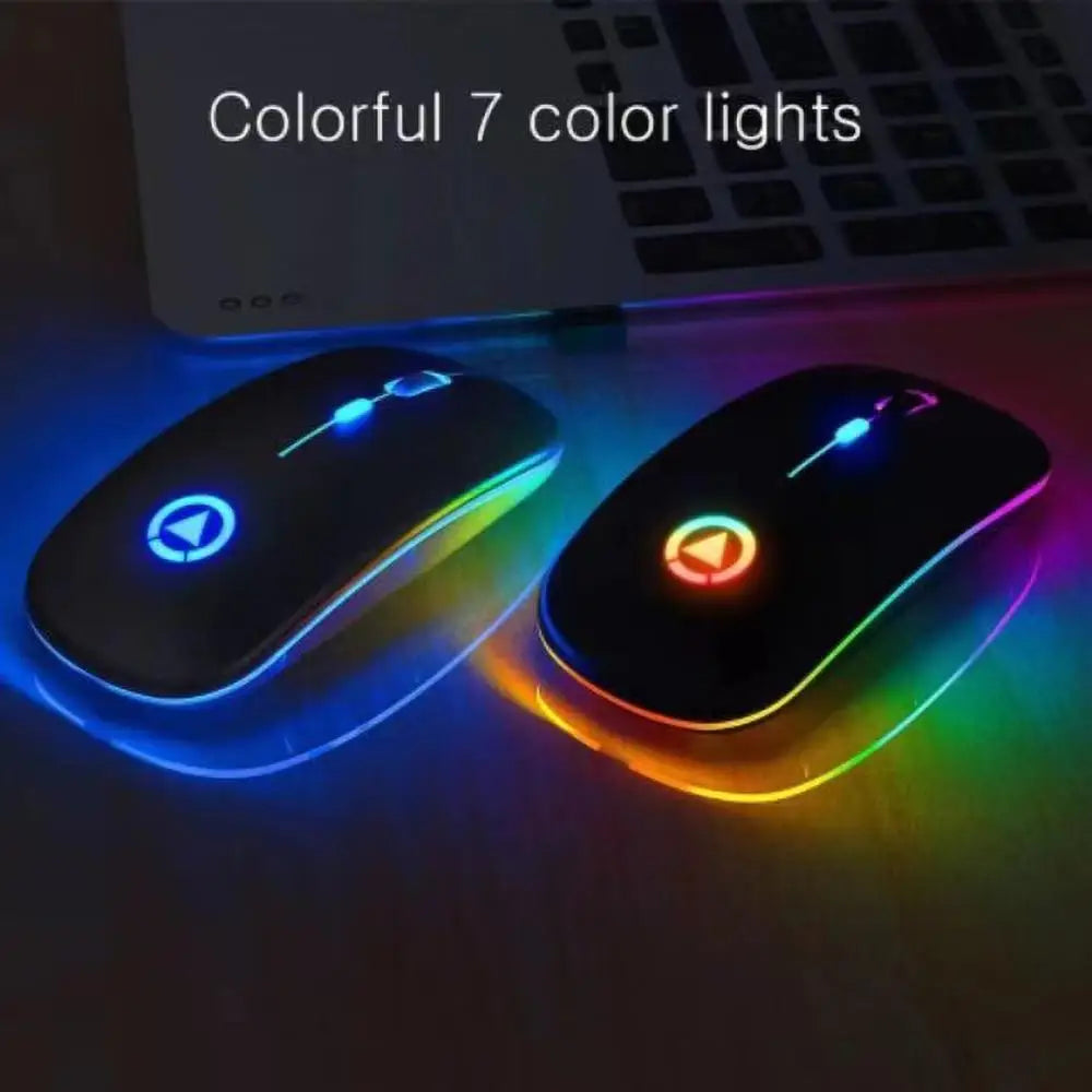 Retro Wireless Mouse RGB Rechargeable Mouse Wireless Computer Mute Mouse Portable Mobile Optical Office Mouse with USB