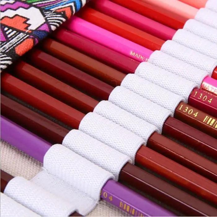 Roll Up Canvas Wrap Pencil Bag For Students Stylish Stationary Storage Pouch Unique Pencil Case For School