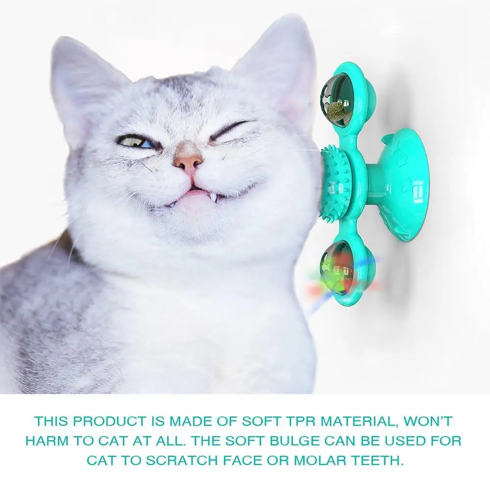 Rotatable Funny Massage Cat Toys Windmill LED Ball Teeth Cleaning Toys For Pets Interactive Turntable Tease Cat Toys - STEVVEX Pet - 727, cat toys, cat windmill toy, cute cat toys, funny cat toys, funny toys for cat, kitten toys, LED ball toy for cats, pet accessories, Pet Products, pet toys, rotatable cat toys, rotatable toys for cat, Scratching Tickle Kitten Toys, Tease Cat Toys, teeth cleaning toys for cat, toys for cat, toys for pet, Turntable cat toys - Stevvex.com