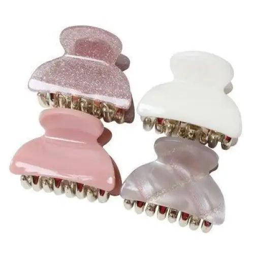 Shiny Acrylic Small Metal Color Hair Claws For Women Classic Plastic No - Slip Grip Cute Hair Clip Hair Accessories - 3