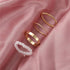 Shiny Gold Wide Chain Rings Set For Women And Girls Crystal Round Rings Vintage Style Female Party Jewelry - ALU06193AYV