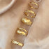 Shiny Gold Wide Chain Rings Set For Women And Girls Crystal Round Rings Vintage Style Female Party Jewelry - ALU06193AYV