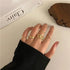 Shiny Gold Wide Chain Rings Set For Women And Girls Crystal Round Rings Vintage Style Female Party Jewelry - 9