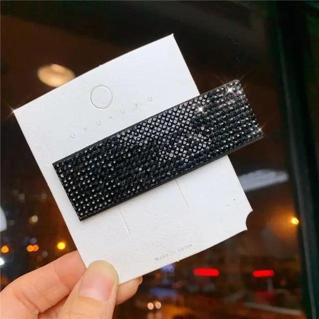 Shiny Luxury Full Crystal Long Rectangle Women Hair Clip Fashion Square Beautiful Hairpin Elegant Wedding Hairpins Hair