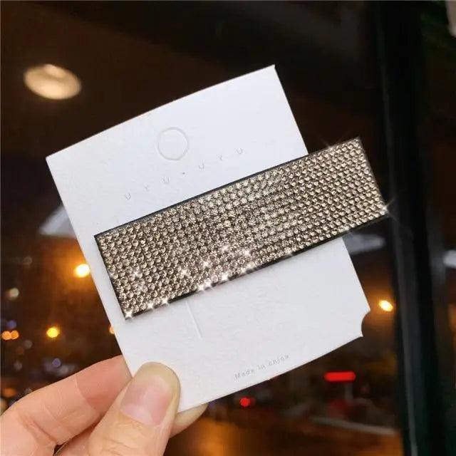 Shiny Luxury Full Crystal Long Rectangle Women Hair Clip Fashion Square Beautiful Hairpin Elegant Wedding Hairpins Hair