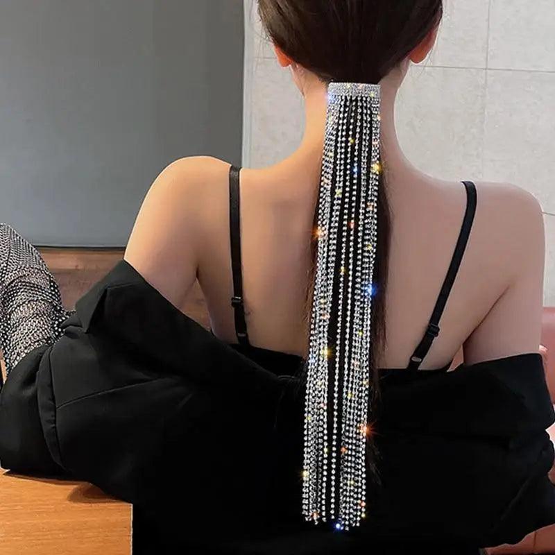 Shiny Silver Hair Extension Chains Tassel Multi Charming Chain Ponytail Luxury Party Accessories - STIL6477JUGNM