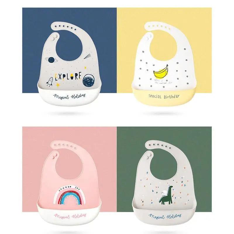 Silicone Bibs For Kids Newborn Baby Feeding Tableware Waterproof Baby Bibs For Toddler Bib For Kids - STEVVEX Baby - baby, baby accessories, baby bib, baby bib clothes, baby bibs, baby burp clothes, baby care accessories, baby care items, baby feeding apron, baby gifts, baby items, baby saliva bib, baby saliva towels, new parent gift, newborn baby bib, newborn baby bibs, newborn baby gifts - Stevvex.com