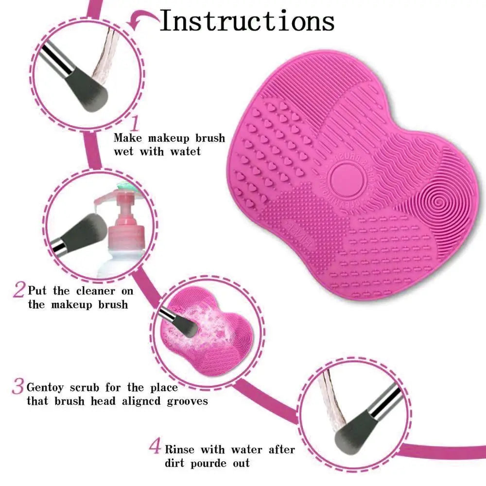 Silicone Makeup Brush Cleaning Pad - Portable Makeup Cleaning Washing Tool Scrubber - ALLURELATION - 576, Brush Washing Tools, brushes cleaning pad, cleaning pad, makeup brushes cleaner, makeup brushes cleaning pad, makeup cleaning, Makeup cleaning tool, Scrubber Board Makeup - Stevvex.com