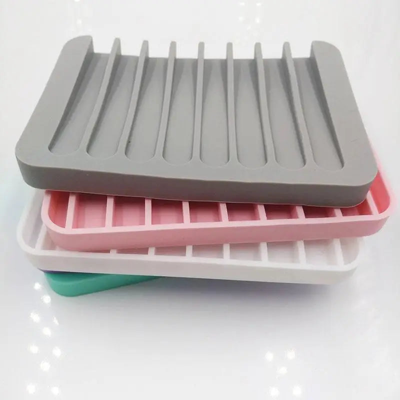 Silicone Soap Holder Flexible Soap Dish Plate Holder Tray Soapbox Container Storage For Bathroom Kitchen Soap Dish