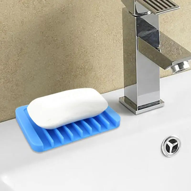 Silicone Soap Holder Flexible Soap Dish Plate Holder Tray Soapbox Container Storage For Bathroom Kitchen Soap Dish