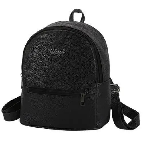 Simple And Stylish Mini Solid Backpack For Women And Girls Cute Travel Bag Trendy Student School Backpacks - Black