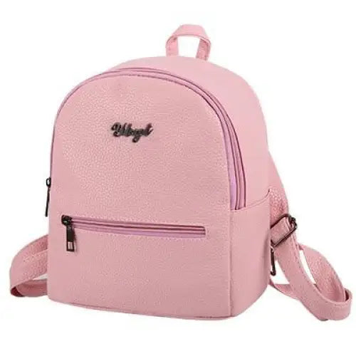 Simple And Stylish Mini Solid Backpack For Women And Girls Cute Travel Bag Trendy Student School Backpacks - Pink