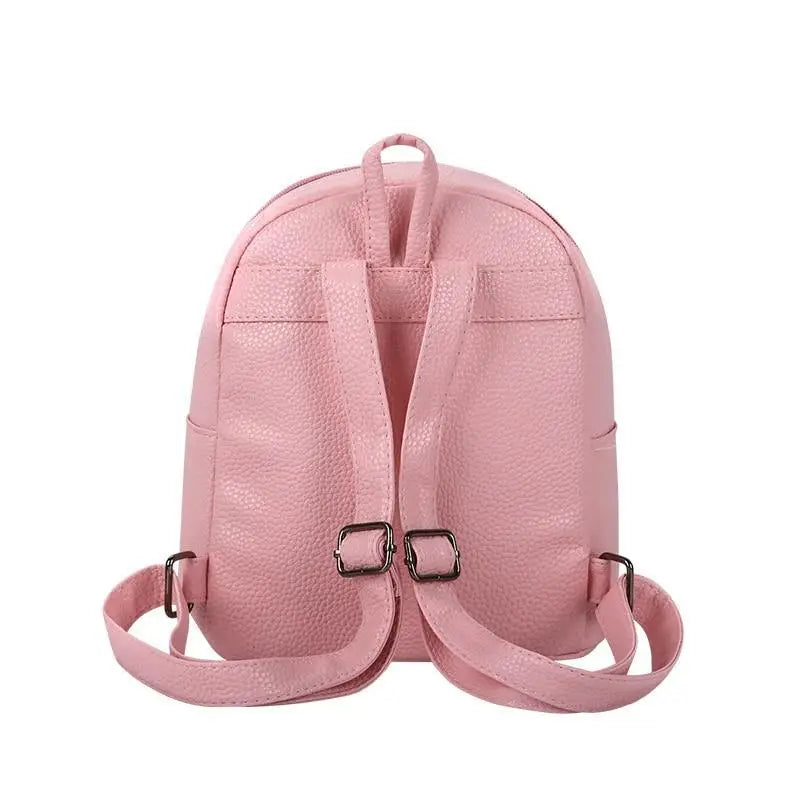 Simple And Stylish Mini Solid Backpack For Women And Girls Cute Travel Bag Trendy Student School Backpacks - ALU77041KHO