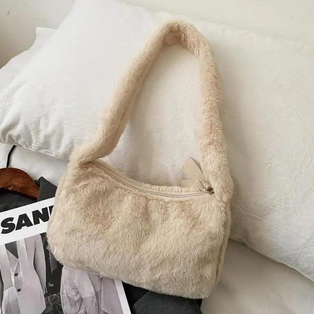 Simple And Stylish Women Soft Plush Winter Furry Shoulder Bags For Ladies And Girls Designer Clutch Handbag For Female - ALLURELATION - 575, Anti-theft Shoulder Bag, Bags, Bags for Girls, Bags for Ladies, Bags For Teenagers, Bags For Women, Bags in Demand, Best Selling Bags, Birthday Gift, Book Bag, Designer Female Bags, Gift Bags, Hot sale Bags, Luxury Bags, Matching Bags, Modern Bags, Picnic Bags, Shopping Bag, Shoulder Bags, Soft Plush Shoulder Bags, Winter Furry Ladies Clutch - Stevvex.com