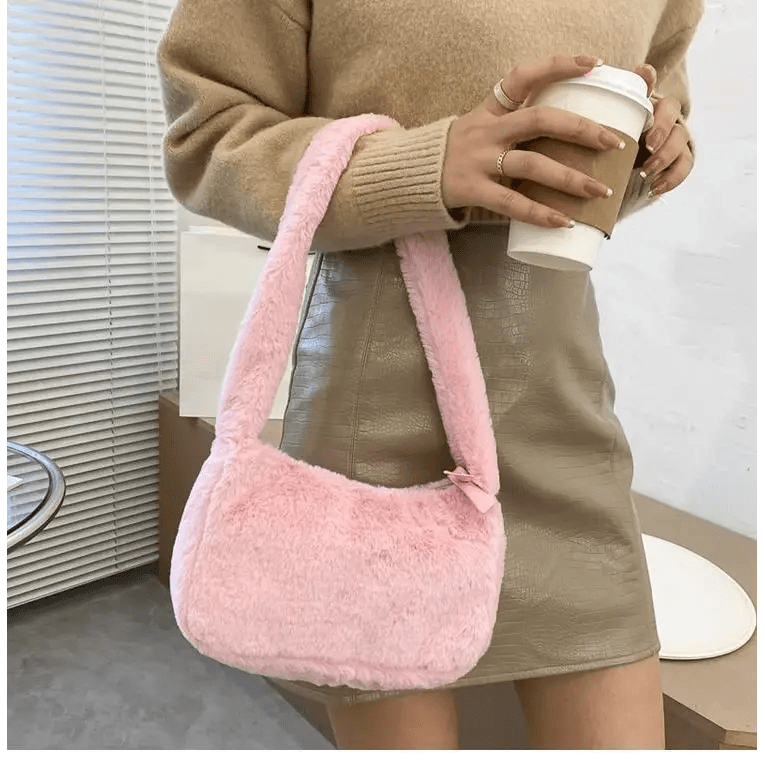 Simple And Stylish Women Soft Plush Winter Furry Shoulder Bags For Ladies And Girls Designer Clutch Handbag For Female - ALLURELATION - 575, Anti-theft Shoulder Bag, Bags, Bags for Girls, Bags for Ladies, Bags For Teenagers, Bags For Women, Bags in Demand, Best Selling Bags, Birthday Gift, Book Bag, Designer Female Bags, Gift Bags, Hot sale Bags, Luxury Bags, Matching Bags, Modern Bags, Picnic Bags, Shopping Bag, Shoulder Bags, Soft Plush Shoulder Bags, Winter Furry Ladies Clutch - Stevvex.com