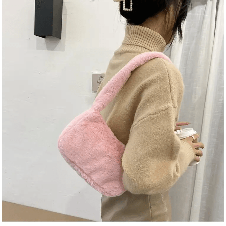 Simple And Stylish Women Soft Plush Winter Furry Shoulder Bags For Ladies And Girls Designer Clutch Handbag For Female - ALLURELATION - 575, Anti-theft Shoulder Bag, Bags, Bags for Girls, Bags for Ladies, Bags For Teenagers, Bags For Women, Bags in Demand, Best Selling Bags, Birthday Gift, Book Bag, Designer Female Bags, Gift Bags, Hot sale Bags, Luxury Bags, Matching Bags, Modern Bags, Picnic Bags, Shopping Bag, Shoulder Bags, Soft Plush Shoulder Bags, Winter Furry Ladies Clutch - Stevvex.com