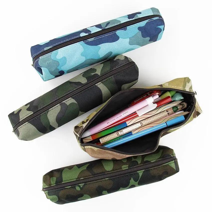 Simple Camouflage Cool Pencil Case Soft Black Pencil Holder For Boys Stylish New Design Pouch For Office And Schools