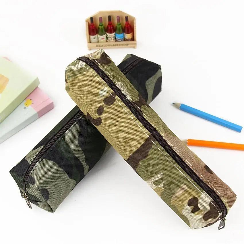 Simple Camouflage Cool Pencil Case Soft Black Pencil Holder For Boys Stylish New Design Pouch For Office And Schools