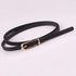 Simple Cute Leather Belts Candy Color Thin Skinny Waistband Classic Adjustable Fashion Women Belts - Black