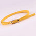 Simple Cute Leather Belts Candy Color Thin Skinny Waistband Classic Adjustable Fashion Women Belts - Yellow