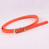 Simple Cute Leather Belts Candy Color Thin Skinny Waistband Classic Adjustable Fashion Women Belts - Orange