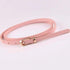 Simple Cute Leather Belts Candy Color Thin Skinny Waistband Classic Adjustable Fashion Women Belts - Pink