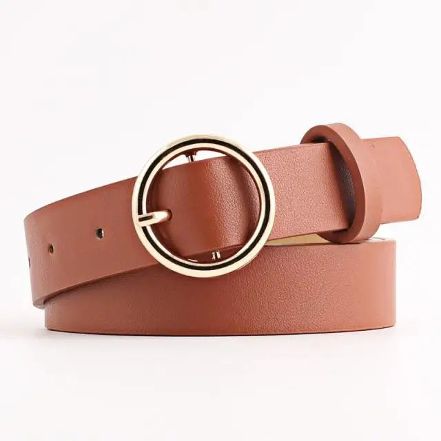 Simple Double Round Buckle PU Leather Waist Strap Vintage Design Double O-Ring Buckle Women Leather Belt For Jeans And Dresses - STEVVEX Fashion - 702, belt, belts, belts for women, buckle belt, casual belt, classic belt, elegant belt, fashion belt, ladies belt, leather strap belt, luxury belt, new design belt, PU leather belt, round buckle belt, simple belt, stylish belt, trendy belt, unique belt, waistband, waistband for women, women belts - Stevvex.com