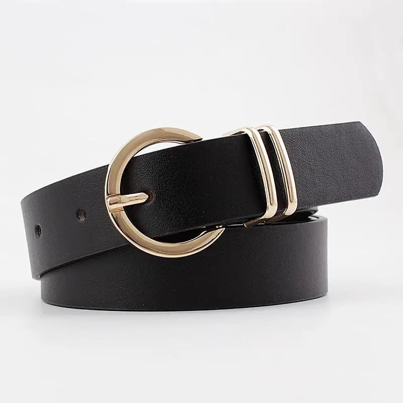 Simple Double Round Buckle PU Leather Waist Strap Vintage Design Double O-Ring Buckle Women Leather Belt For Jeans And Dresses - STEVVEX Fashion - 702, belt, belts, belts for women, buckle belt, casual belt, classic belt, elegant belt, fashion belt, ladies belt, leather strap belt, luxury belt, new design belt, PU leather belt, round buckle belt, simple belt, stylish belt, trendy belt, unique belt, waistband, waistband for women, women belts - Stevvex.com