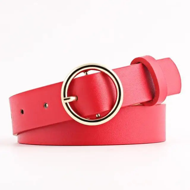 Simple Double Round Buckle PU Leather Waist Strap Vintage Design Double O-Ring Buckle Women Leather Belt For Jeans And Dresses - STEVVEX Fashion - 702, belt, belts, belts for women, buckle belt, casual belt, classic belt, elegant belt, fashion belt, ladies belt, leather strap belt, luxury belt, new design belt, PU leather belt, round buckle belt, simple belt, stylish belt, trendy belt, unique belt, waistband, waistband for women, women belts - Stevvex.com