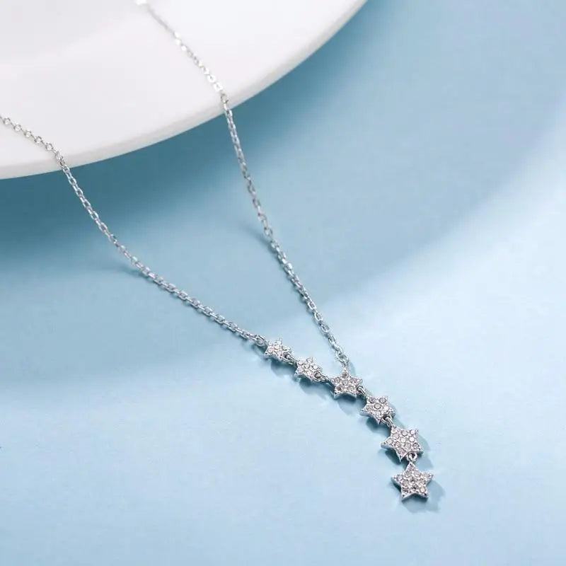 Simple Elegant 925 Sterling Silver Star Shining Zircon Choker Necklace for women - Fashion Fine Jewelry for women - ALLURELATION - 2021 Trending rings, 571, 572, aesthetic jewelry, Birthday gift for Girlfriend, Birthday gift for wife, Choker Necklace, christmas gifts, cute Fashion jewelry, Elegant Jewelry, Elegant Necklaces, Fashion Choker, fashion jewelry, Jewelry, Necklace, Necklaces for women, Trending jewelry, trending necklaces, women Necklaces - Stevvex.com