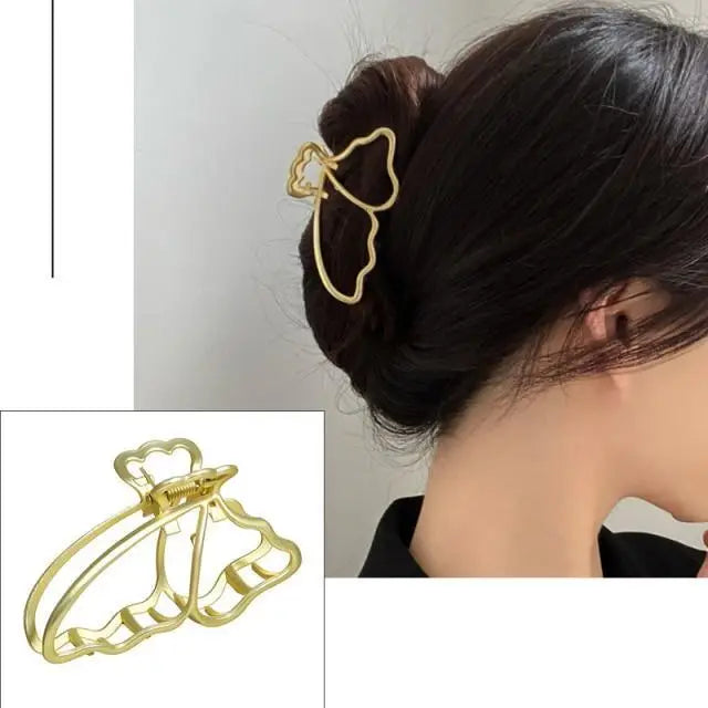 Simple Gold Geometric Metal Hair Claw Women Lightweight Modern Nonslip Big Luxury Hair Clips Women Excellent Gift - 20