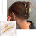 Simple Gold Geometric Metal Hair Claw Women Lightweight Modern Nonslip Big Luxury Hair Clips Women Excellent Gift - 9