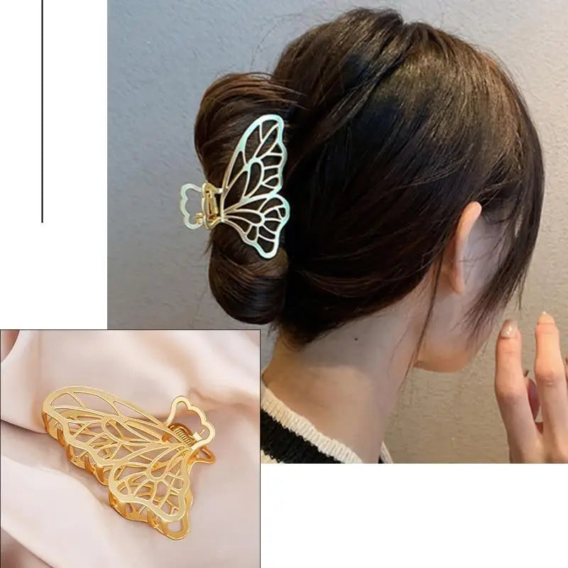 Simple Gold Geometric Metal Hair Claw Women Lightweight Modern Nonslip Big Luxury Hair Clips Women Excellent Gift - 18