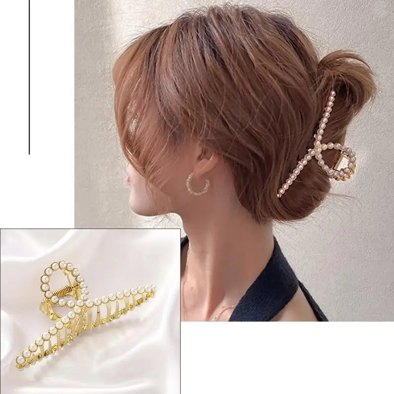 Simple Gold Geometric Metal Hair Claw Women Lightweight Modern Nonslip Big Luxury Hair Clips Women Excellent Gift