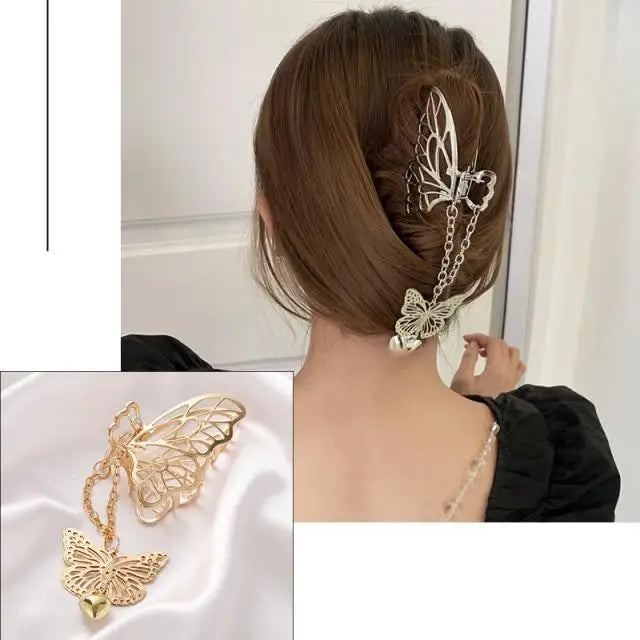 Simple Gold Geometric Metal Hair Claw Women Lightweight Modern Nonslip Big Luxury Hair Clips Women Excellent Gift - 6