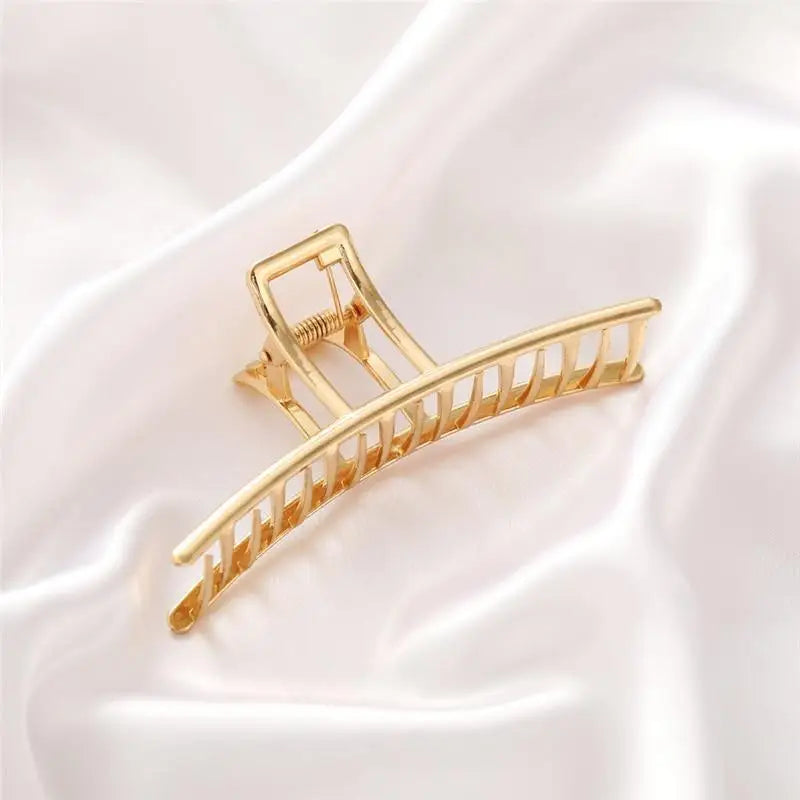 Simple Gold Geometric Metal Hair Claw Women Lightweight Modern Nonslip Big Luxury Hair Clips Women Excellent Gift - 11