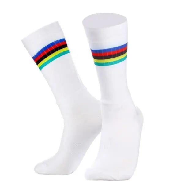 Simple Modern Design Anti Slip Silicone Cycling Socks For Men Unique Bicycle Running Socks Lightweight Breathable